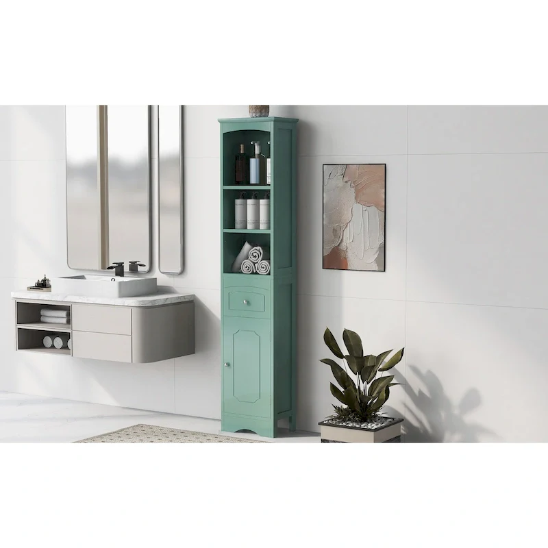 Freestanding Bathroom Storage Cabinet with Drawer - Light Color