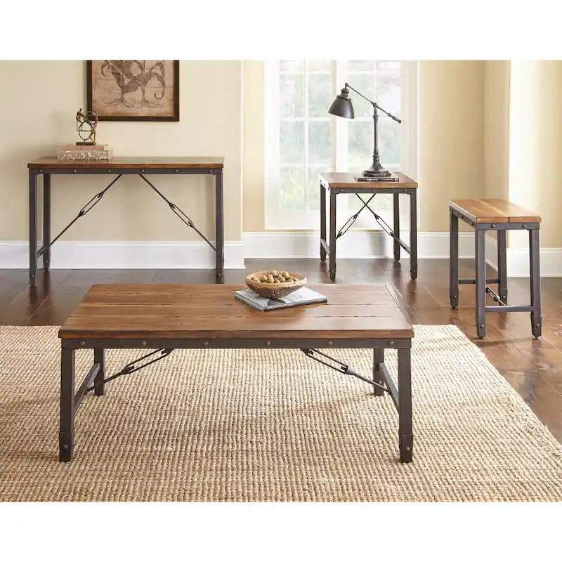 Steve Silver Gatling Natural Industrial Coffee Table