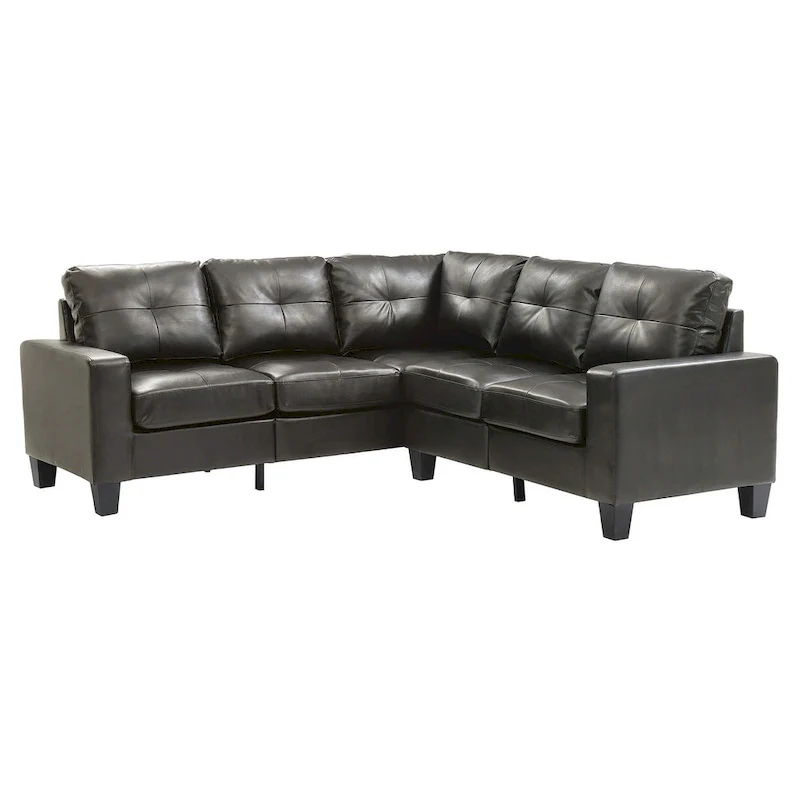 Newbury 82 in. W 2-piece Faux Leather L Shape Sectional Sofa - 32 L x 82 W x 35 H