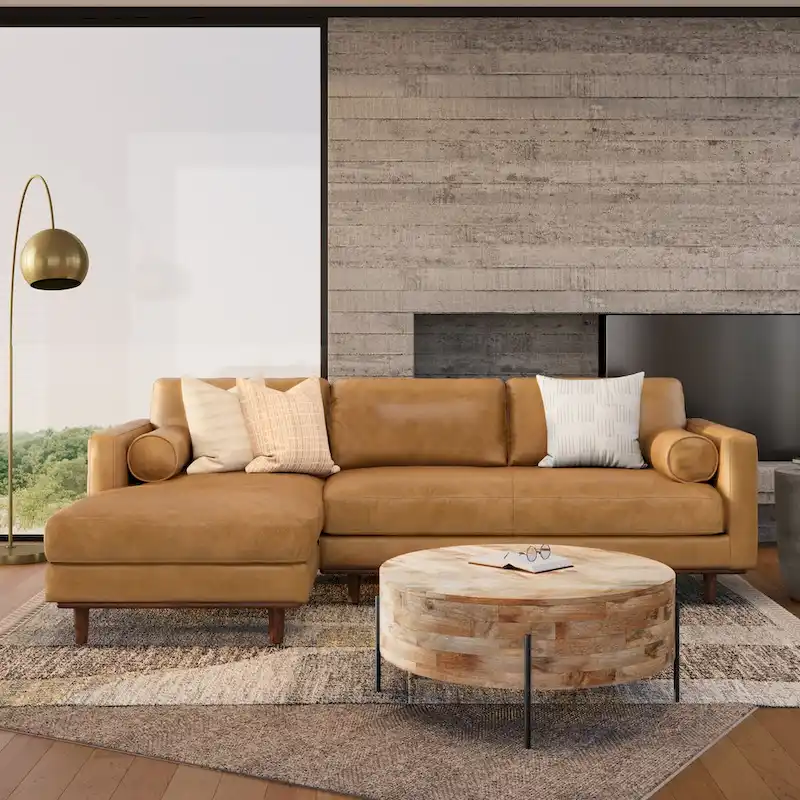 Mid-Century Left-Facing Sectional Sofa, 102 inch Wide