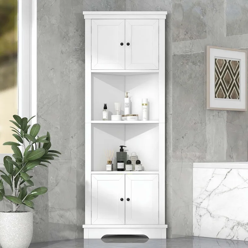 Tall Bathroom Storage Cabinet with Adjustable Shelf