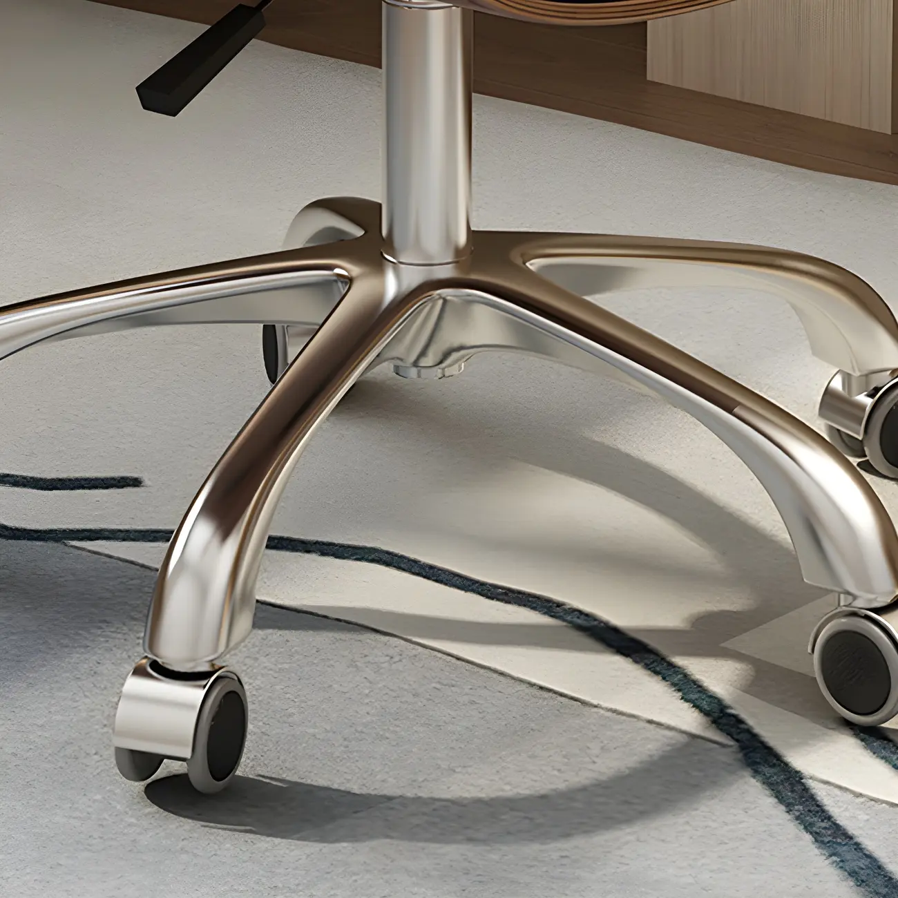 Modern Leather Upholstered Swivel Office Chair