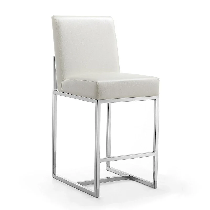 Element 37.2 in. Chrome Stainless Steel Counter Height Bar Stool