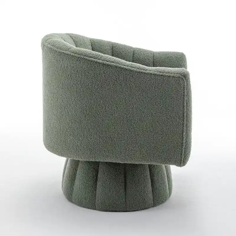 SEYNAR Modern Glam Velvet Upholstered Round Swivel Accent Barrel Chair