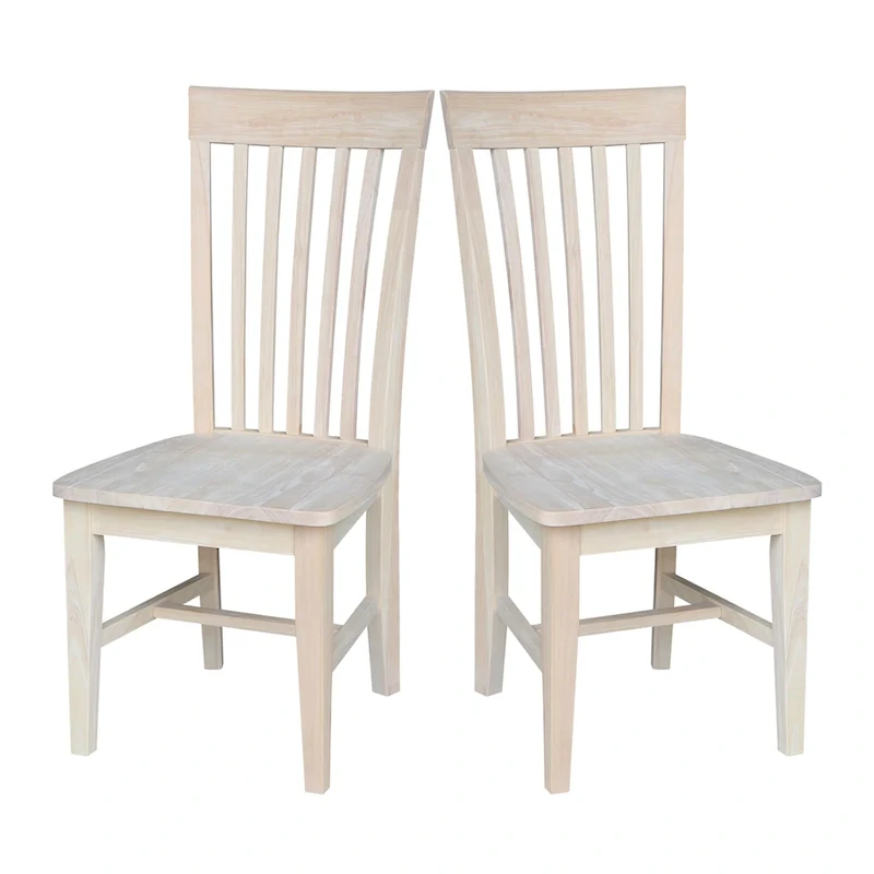 Solid Wood Tall Mission Dining Chairs, Set of 2