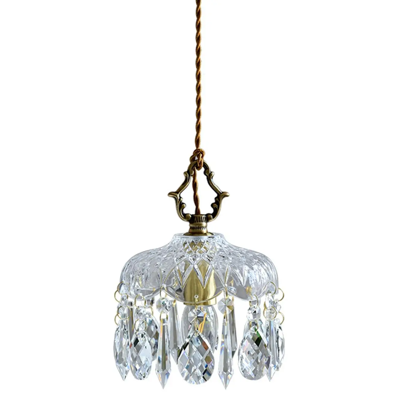 Elegant Clear Crystal Chandelier with Luxurious Accents for Living Room