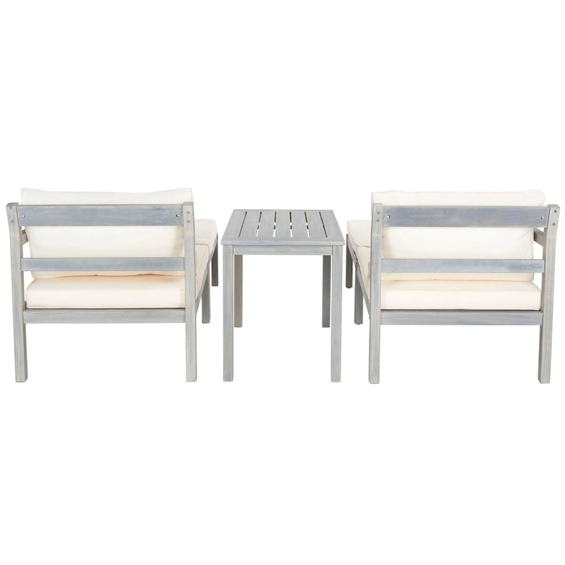 SAFAVIEH Outdoor Living Pratia 5Pc Outdoor Set - Ash Grey/Beige - 29