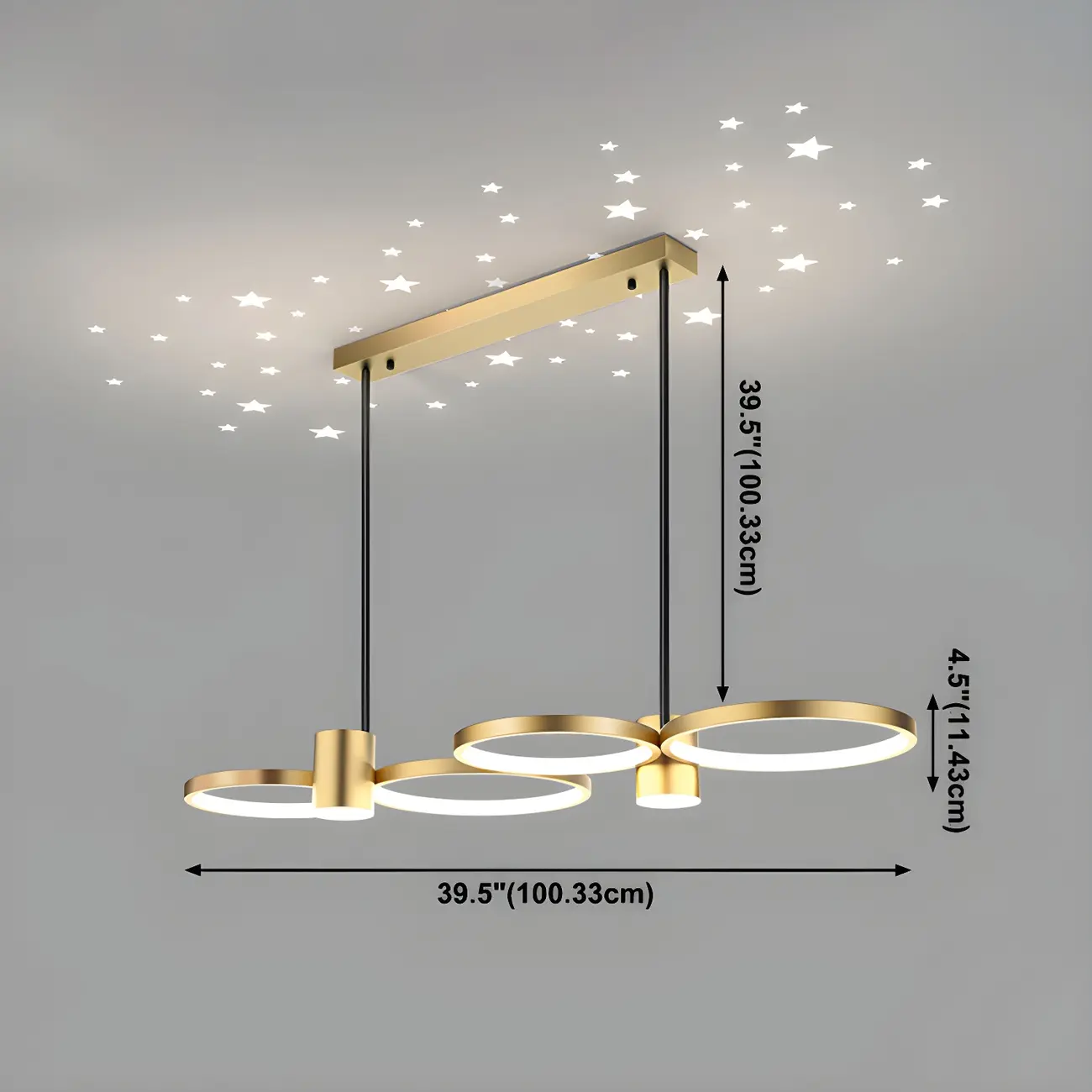 Modern Black Ring Dimming Pendant Light