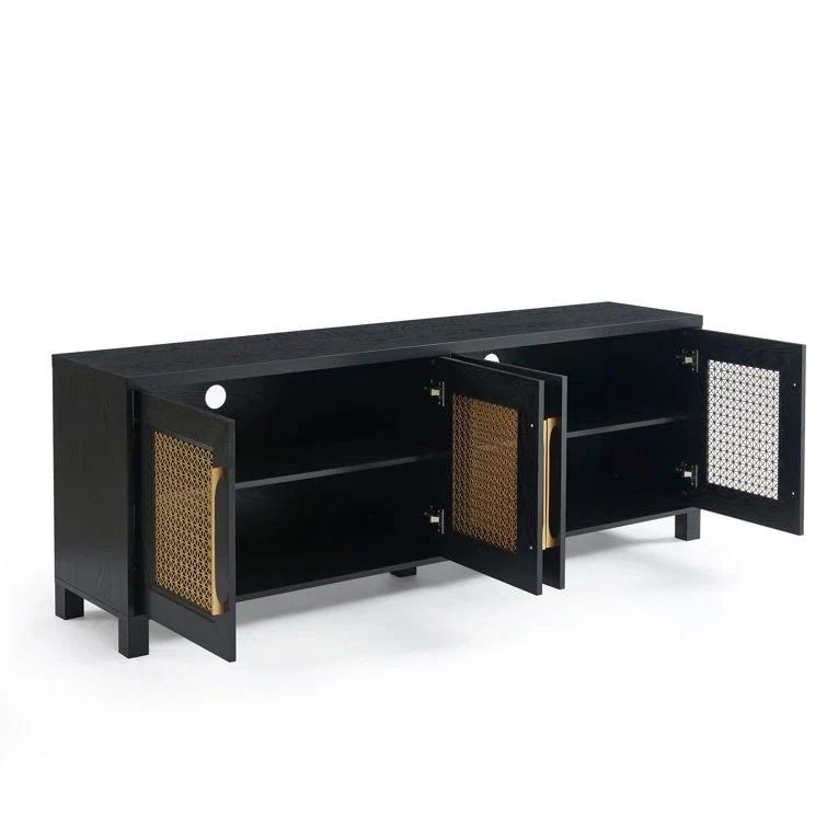 69.5 Wood TV Stand Media Console Entertainment Center