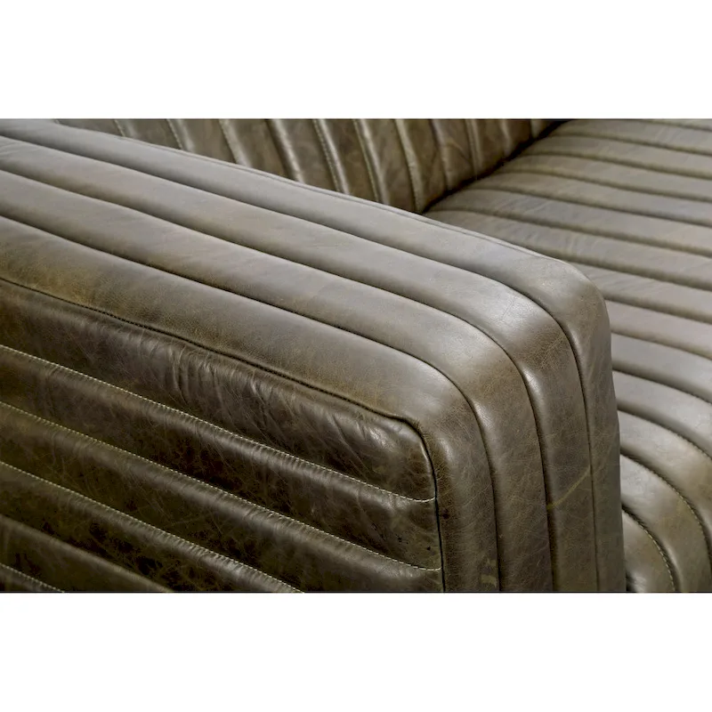 Aurelle Home Caolo Modern Channel-Stitched Leather Sofa