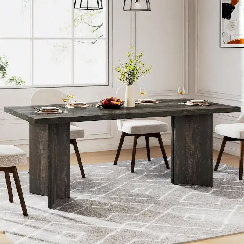 Farmhouse Wood Rectangular Dining Table