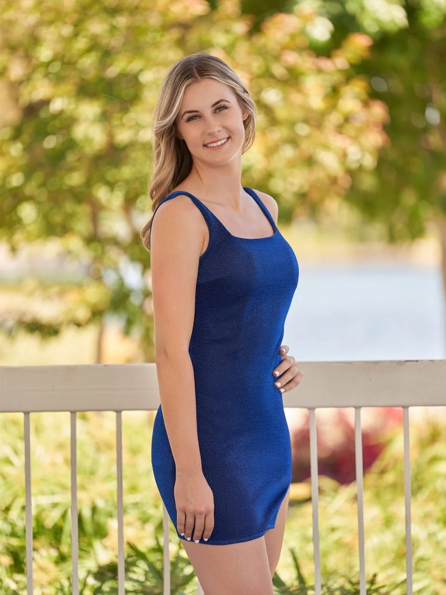 Sheath Square Neck Homecoming Dress with Slit