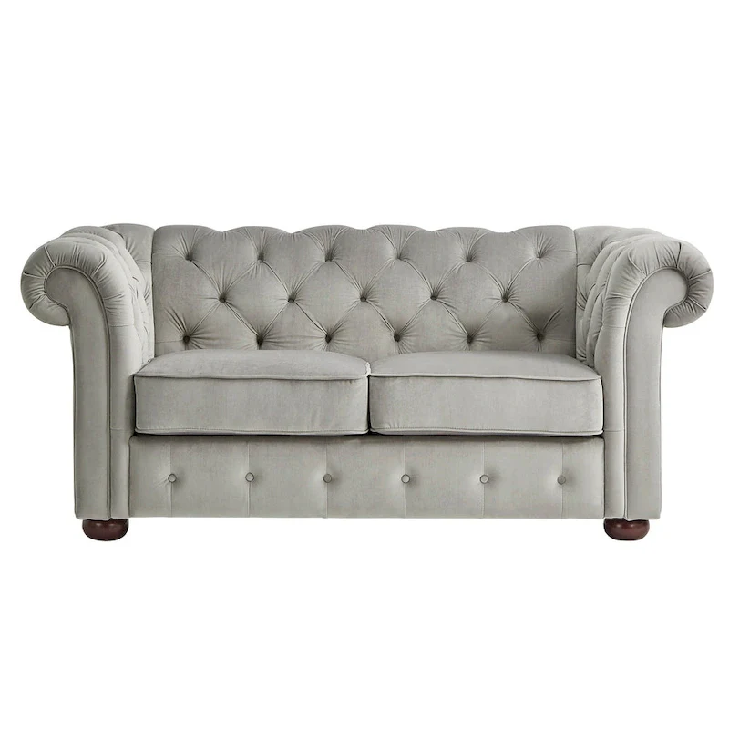 Knightsbridge Tufted Scroll Arm Chesterfield Loveseat by iNSPIRE Q Artisan