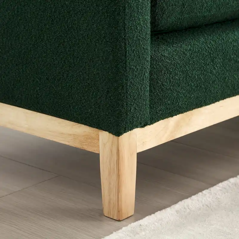 Elegant Upholstered Bench,with Wood Legs