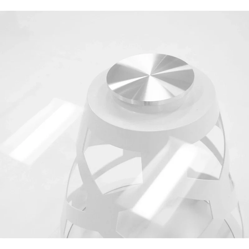 Modrest Lilly Modern 12mm Round Glass & White Dining Table