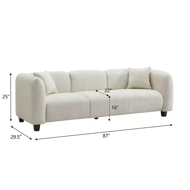 Christopher Knight Home Aldridge 87 Modern Apartment Sofa  Compact Shallow-Depth 3-Seater