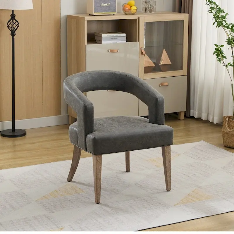 25.79 Wide Modern Barrel Open Back Upholstered Accent Chair