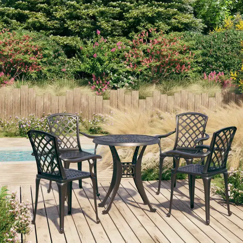 vidaXL Bistro Set Cast Aluminum