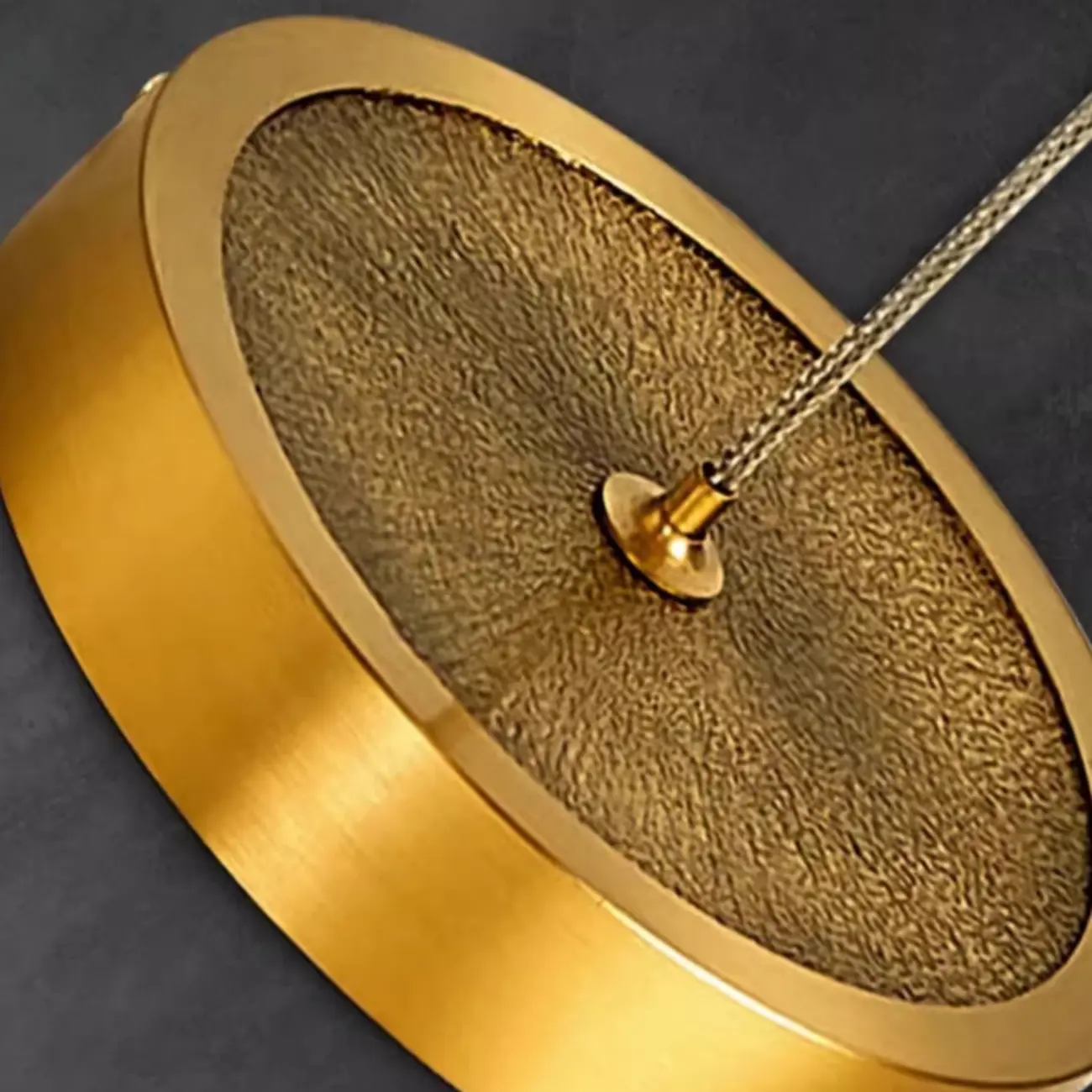 1-Light Gold Stone Square Hanging Pendant Light