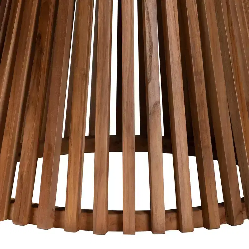 bali & pari Caribic Modern Slatted Acacia Wood Dining Table