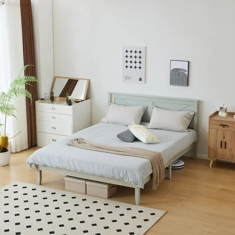 Wooden beds without footboards