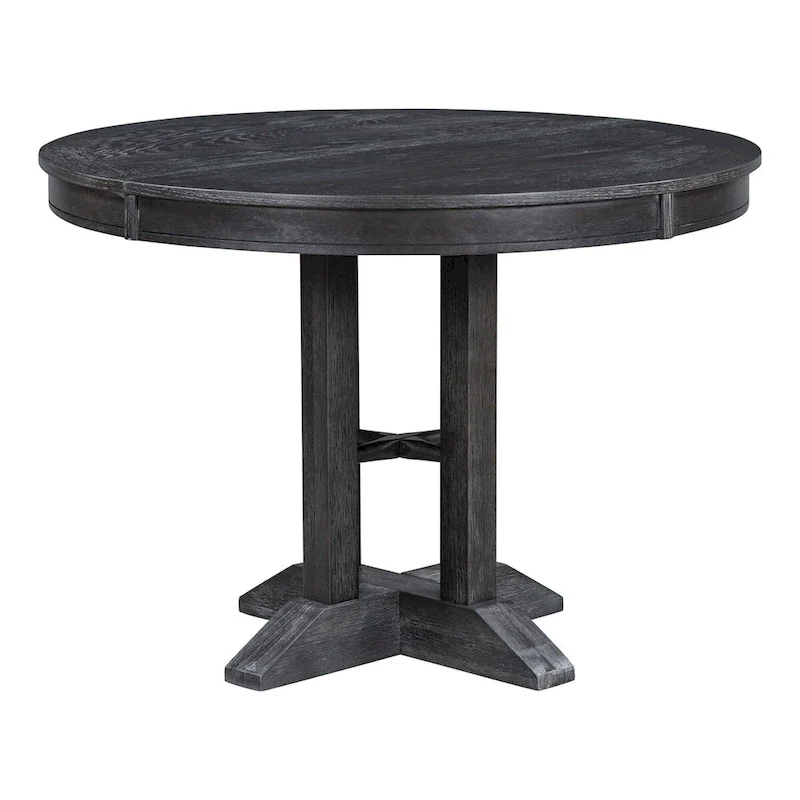 Retro Style Dining Table with Extendable Tabletop - N/A