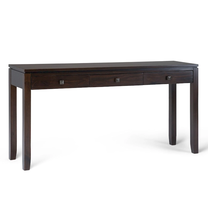 WYNDENHALL Essex SOLID WOOD 60 inch Wide Contemporary Wide Console Sofa Table - 60 x 15 x 29.5