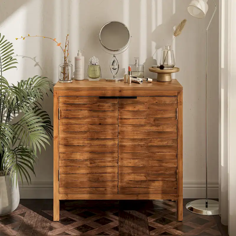 COZAYH Farmhouse Storage Dresser Accent Sideboard Wood Buffet Cabinet with 2-Door for Living Room, Hallway, Bedroom, Dining Room