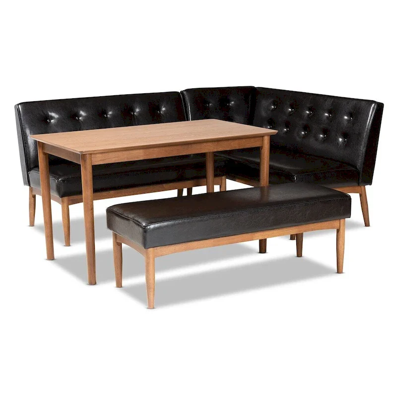 Medieval-Modern Style Four-Piece Dining Room Corner Furniture Set