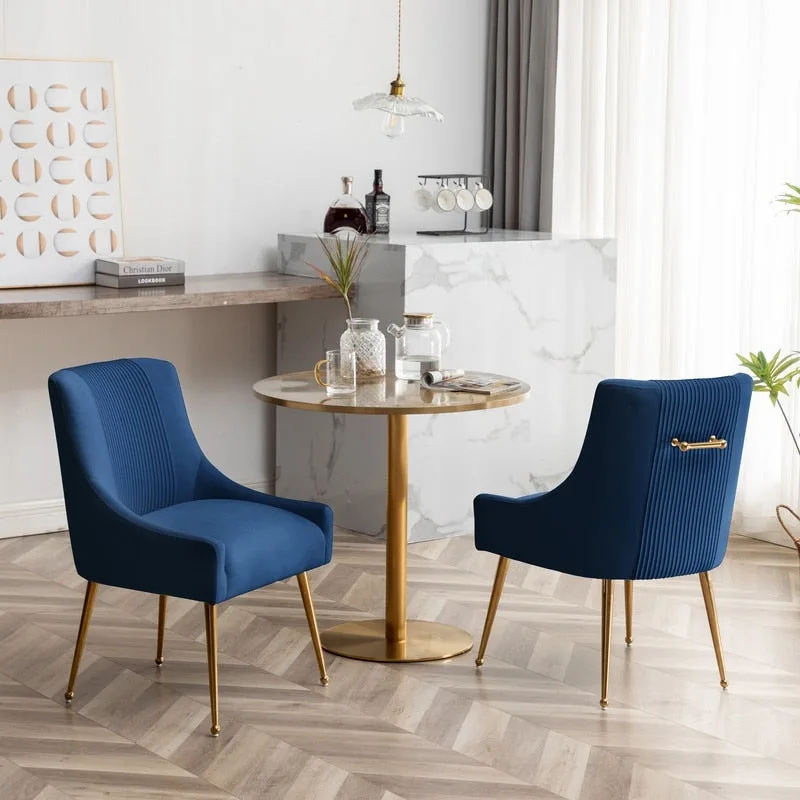 Upholstered Accent Chair Set of 2 with Rear Handle
