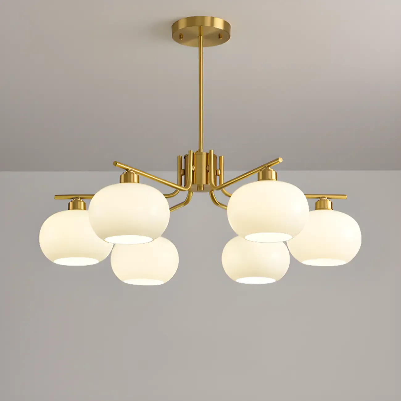 Modern Glass Globe Chandelier Adjustable Hanging Length