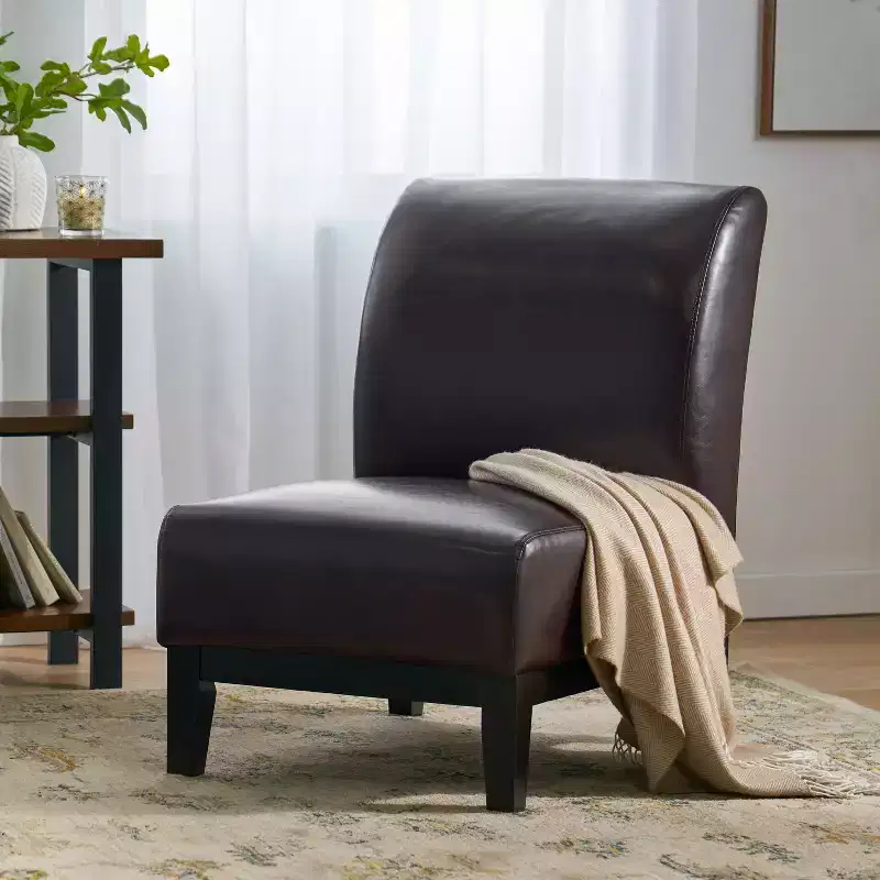 Christopher Knight Home Bishop Modern Upholstered Faux Leather Slipper Chair