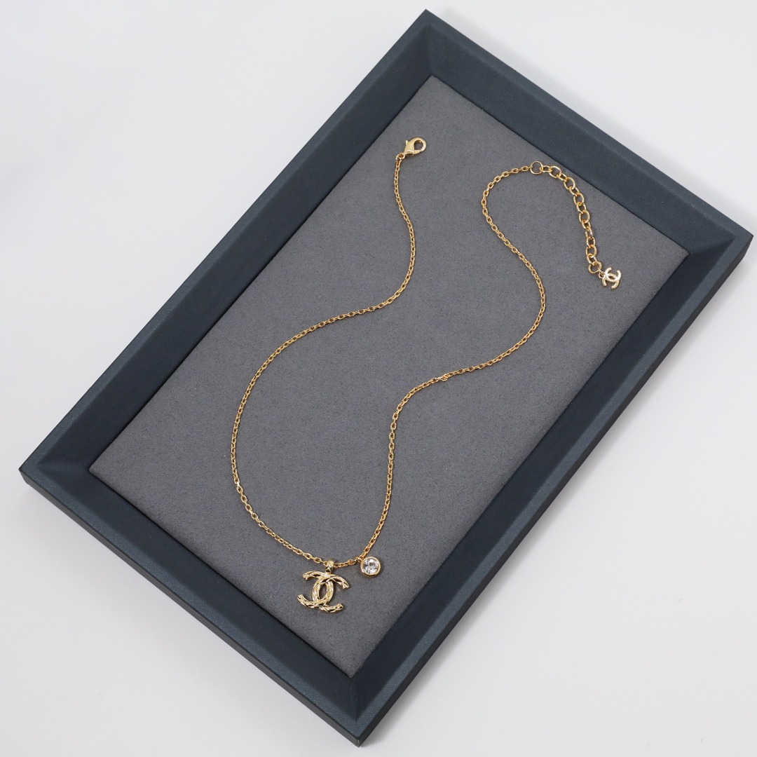 CCN488 Chanel cc logo pendant necklace - ccjewelryacc