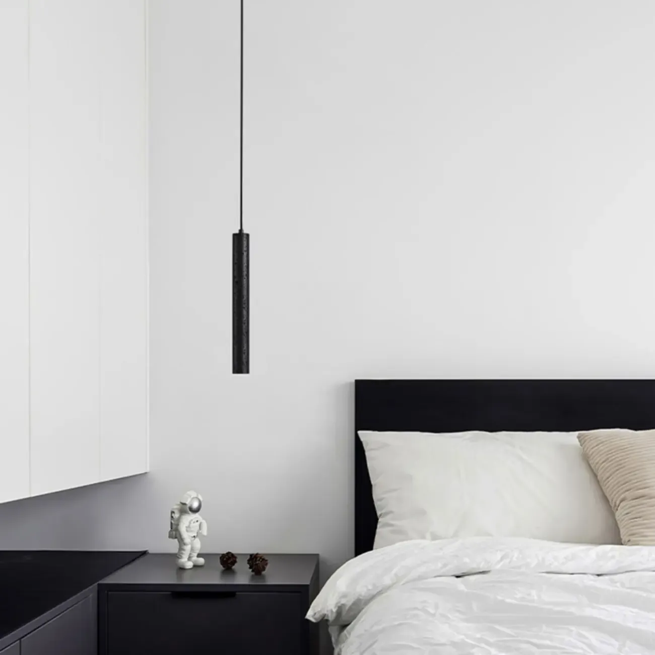 Art Deco Black Stone Geometric Bedroom LED Pendant Light