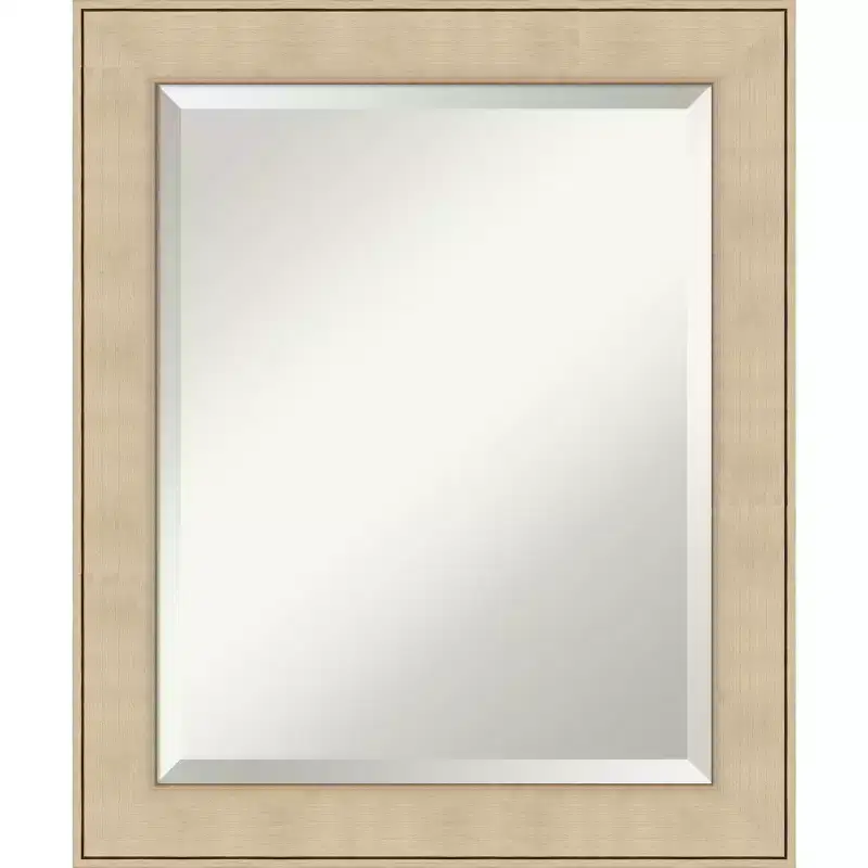Amanti Art Classic Honey Silver Beveled Framed Wall Mirror