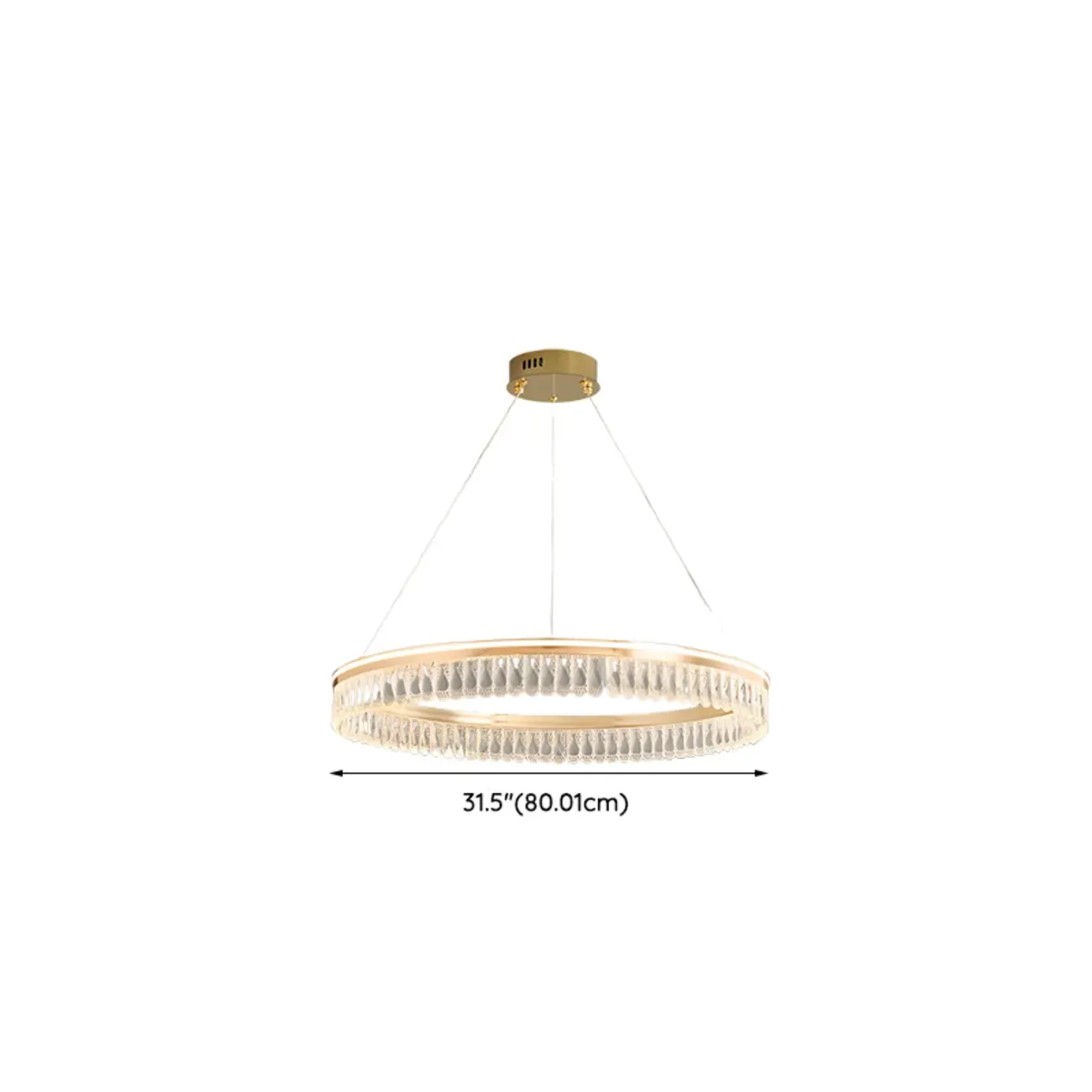 Dimmable Circle Gold Crystal Modern LED Chandeliers