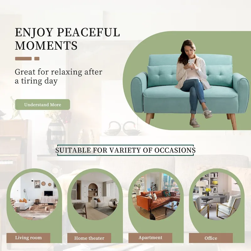 Futzca 47 Modern Loveseat Sofa