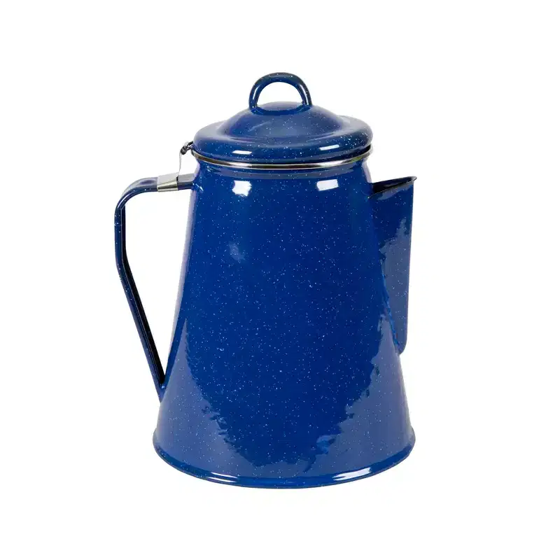 Stansport Enamel Coffee Pot 8 Cup Percolator With Basket Blue