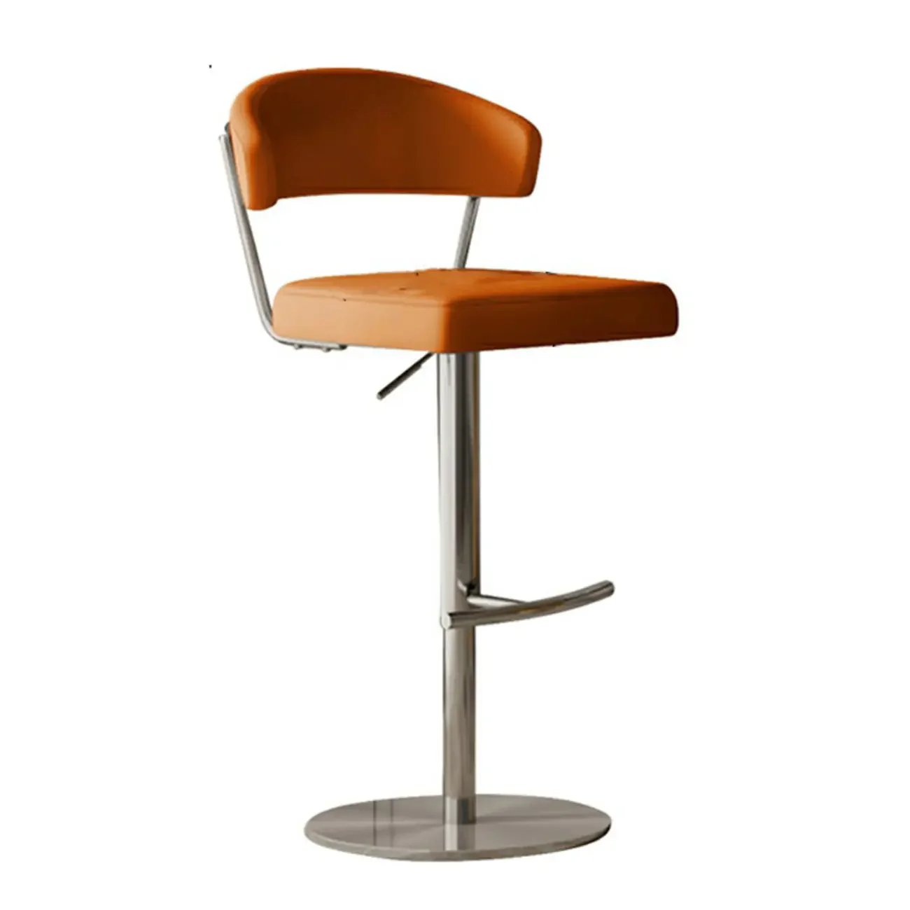 Modern Upholstered Leather Swivel Bar Stools with Adjustable Height