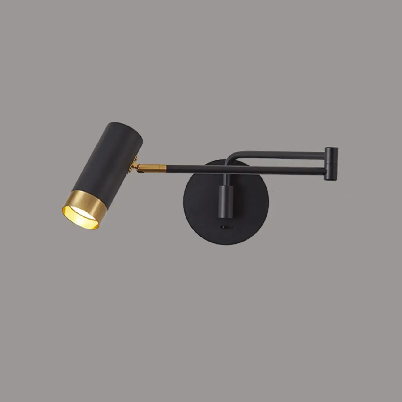 Modern Bedside Swing Arm Wall Light with Iron Shade