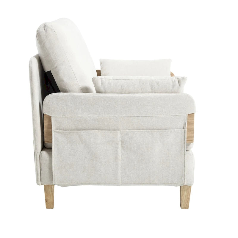 Chenille Upholstered 3-in-1 Convertible Sleeper Foldable Sofa Bed Recliner Chair with 3 Pillows