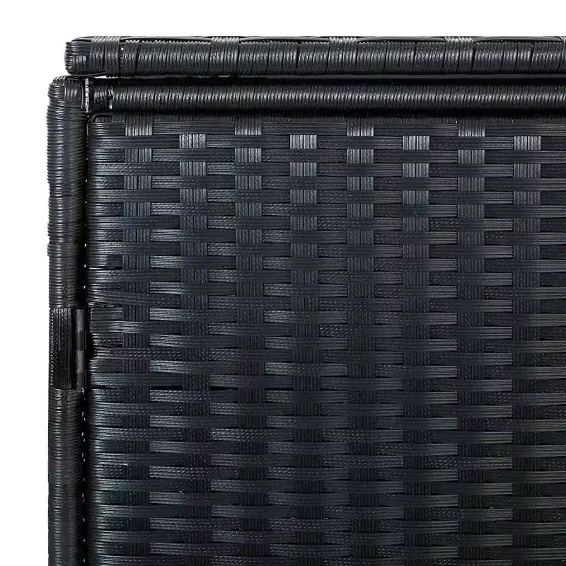 vidaXL Double Wheelie Bin Shed with Lid, Poly Rattan