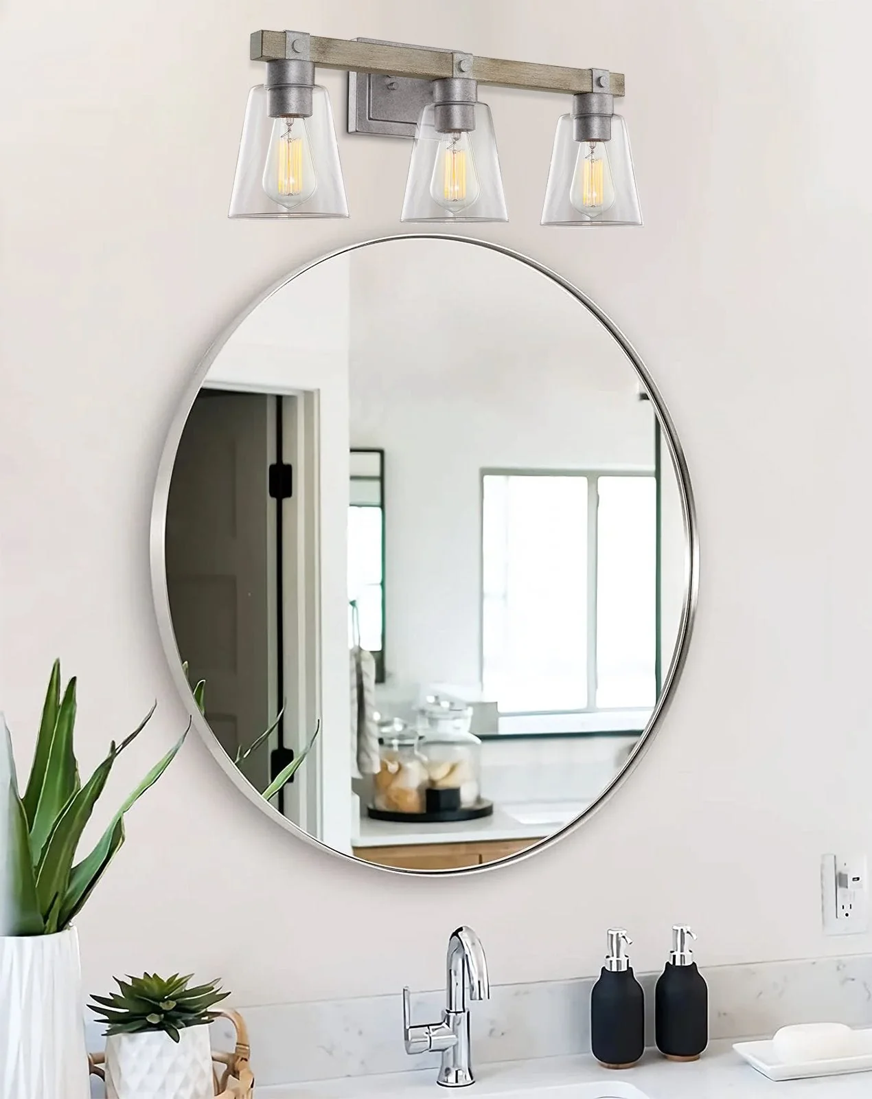 Asher 23 3-Light Farmhouse Vanity / Bathroom Light