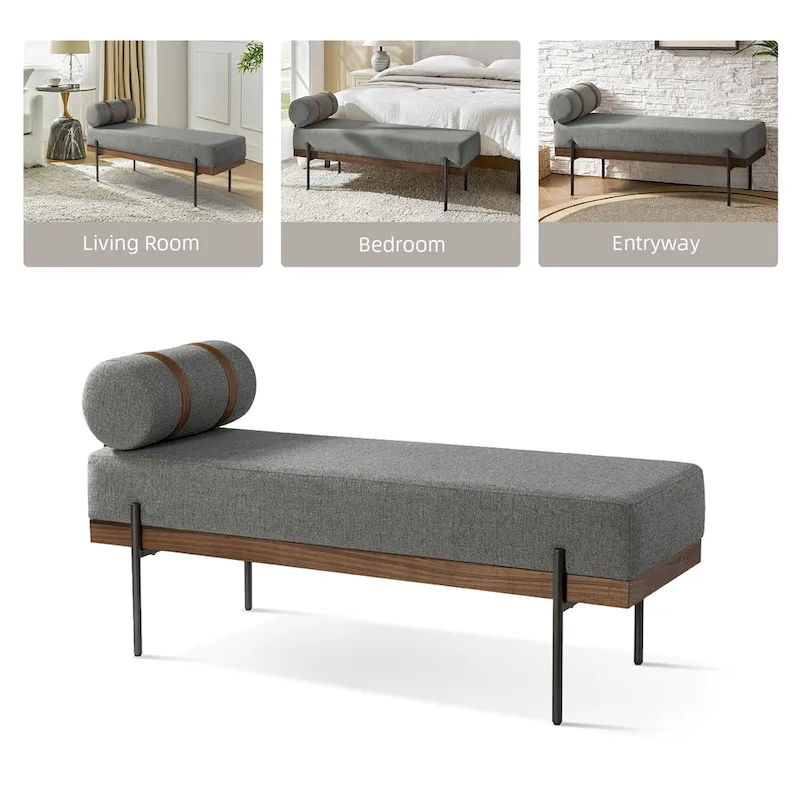 Damacio Entryway Bench with Removable Pillow