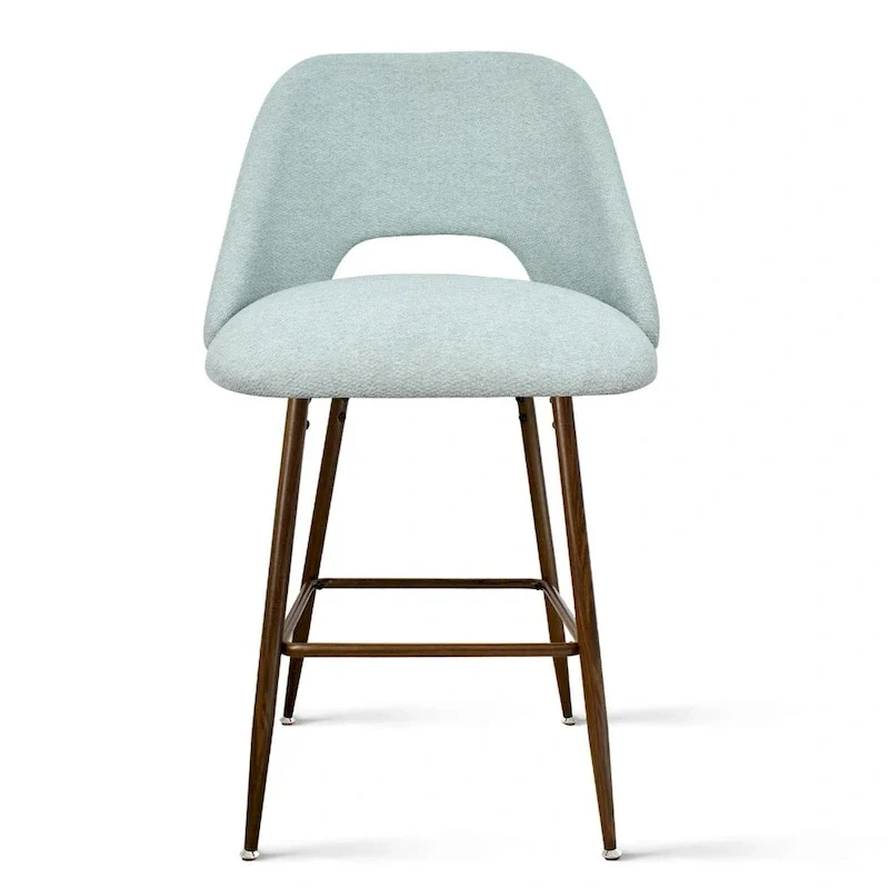 Upholstered Modern Bar Stool Walnut Leg