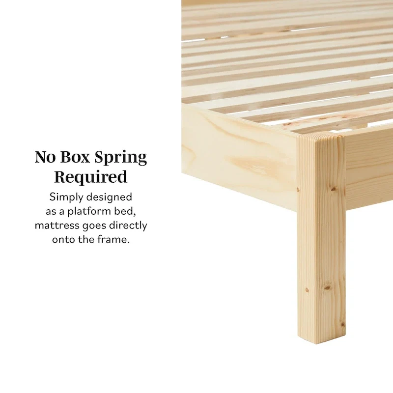 Boho Solid Wood Rattan Headboard King Bedframe