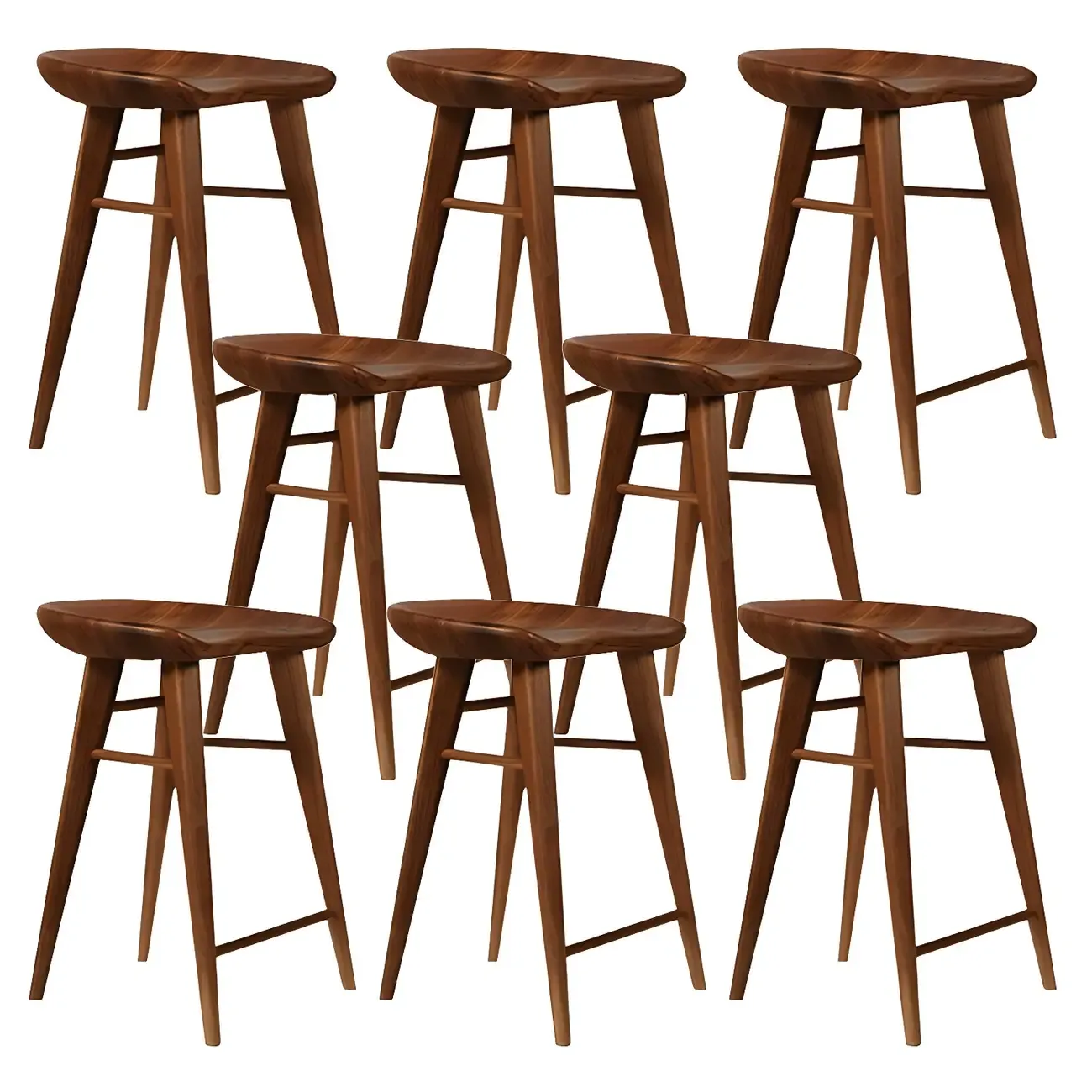 Counter Height Modern Wood Backless Bar Stool