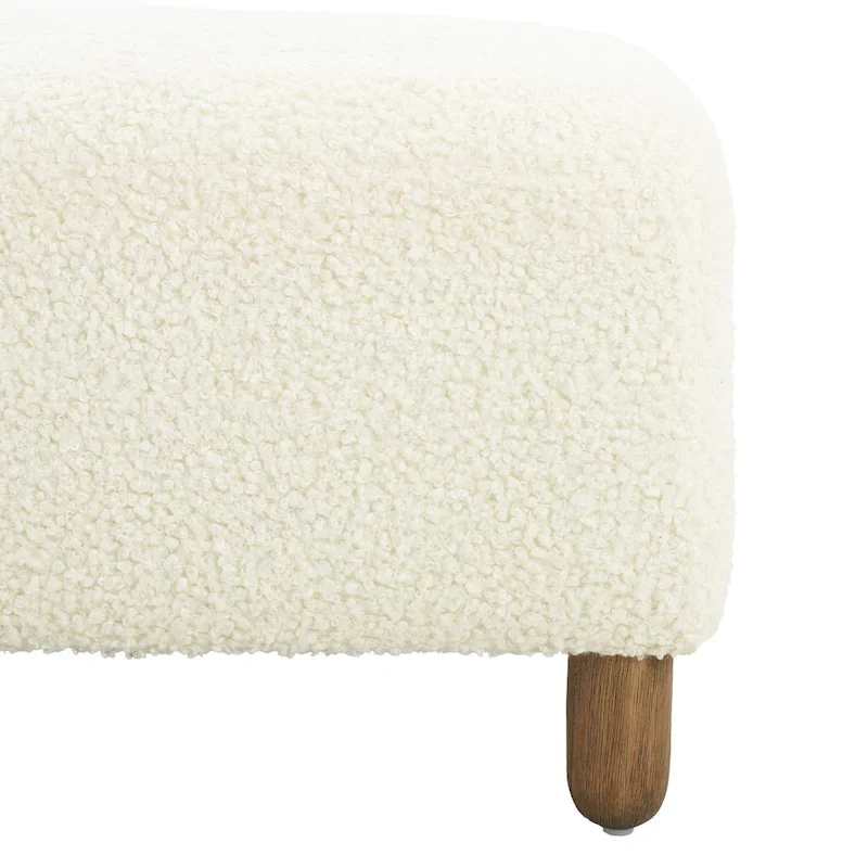 Modern Boucle Ottoman Bench for 2 People