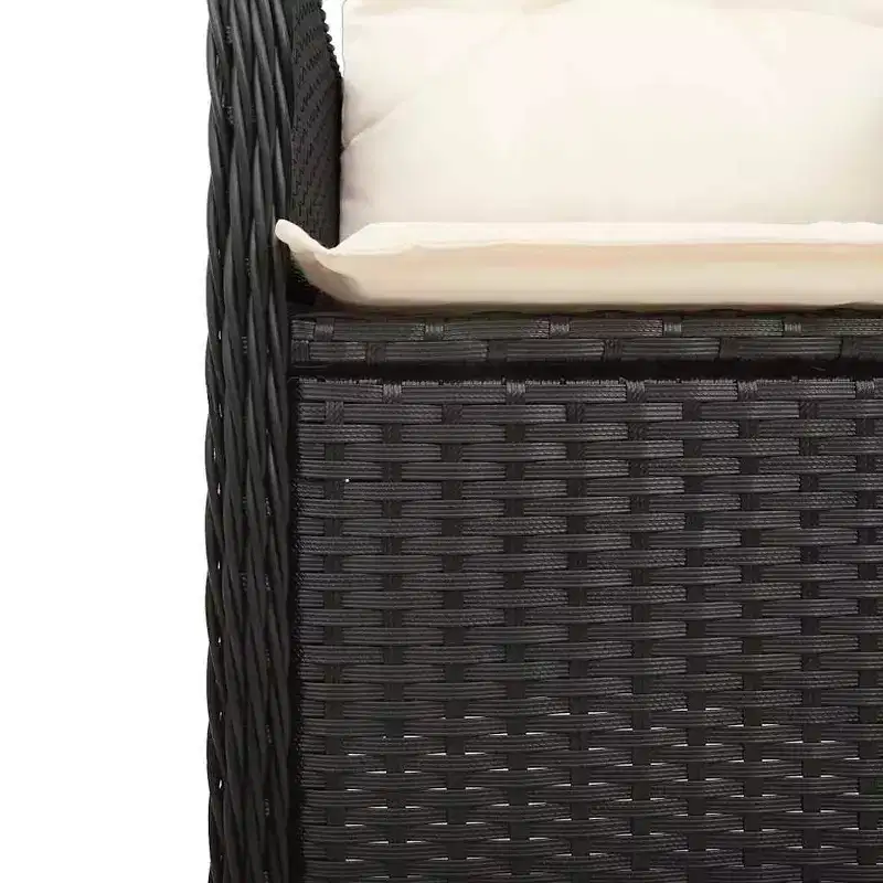 vidaXL Bistro Set Black and Cream White