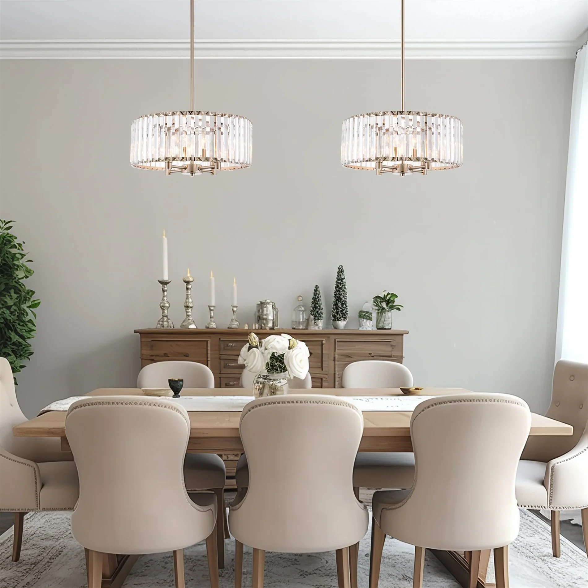 Delilah 16 Modern 4-Light Crystal Drum Chandelier